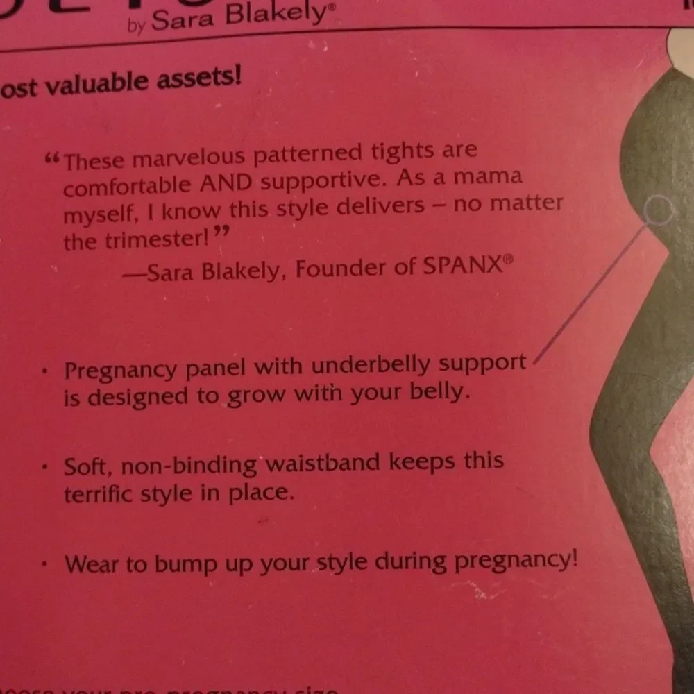 Spanx Assets Marvelous Mama Tights Maternity hosiery Opaque Stripe Black size 1
